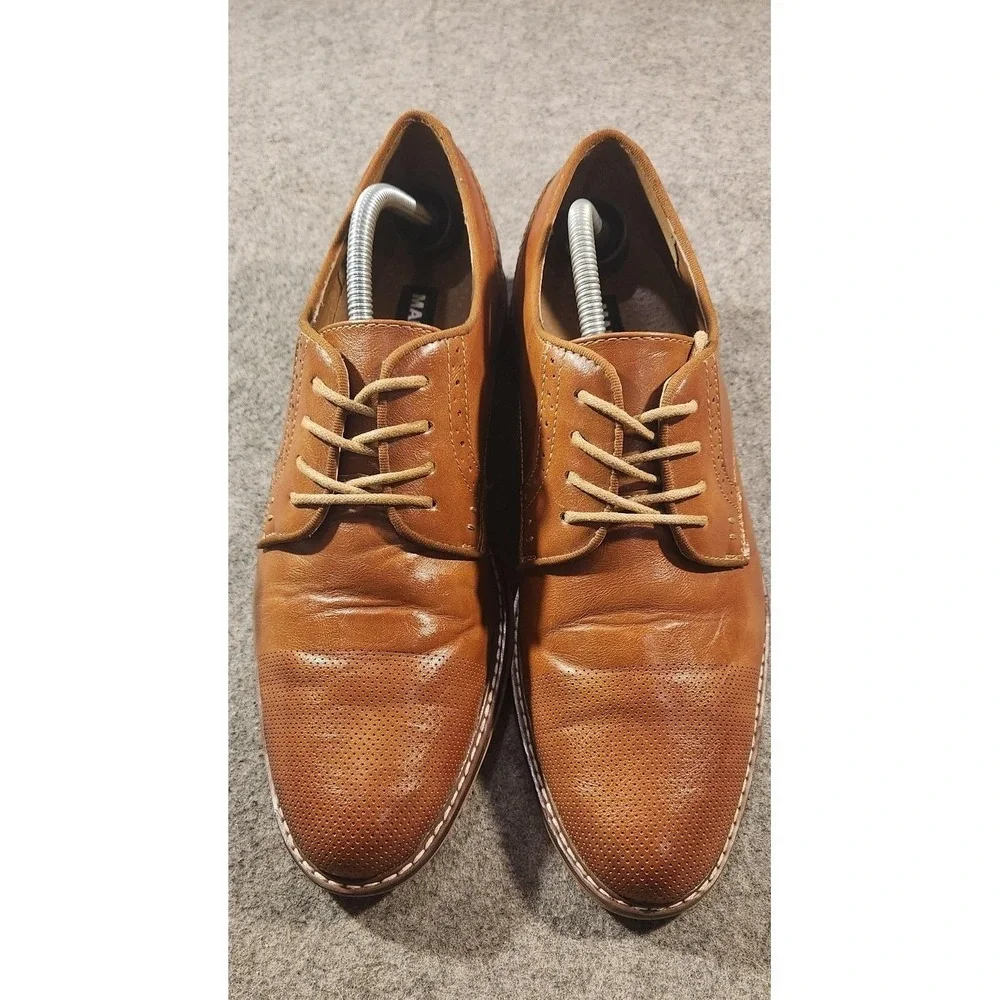 Steve Madden Shoes Mens Size 10 Brown Leather Derby Cap Toe Dress Lace‎ Up